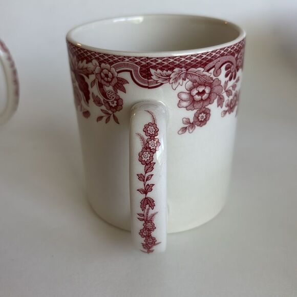 Spode Delamere Cranberry Coffee Tea Mugs Set Of 6 - Picture 3 of 8